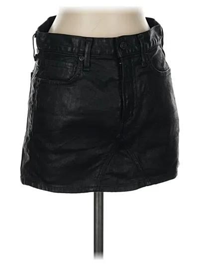 Pre-owned Agolde Faux Leather Skirt In Black