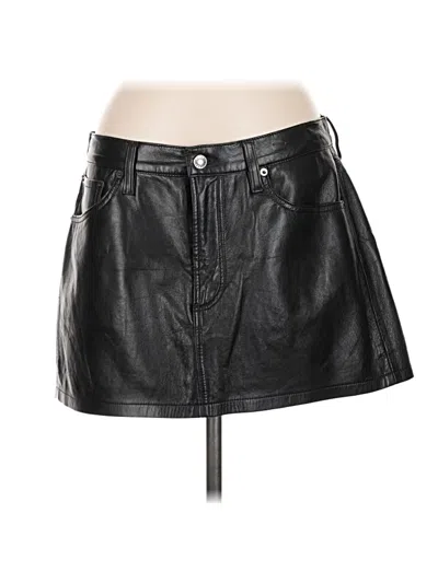 Pre-owned Agolde Faux Leather Skirt In Black
