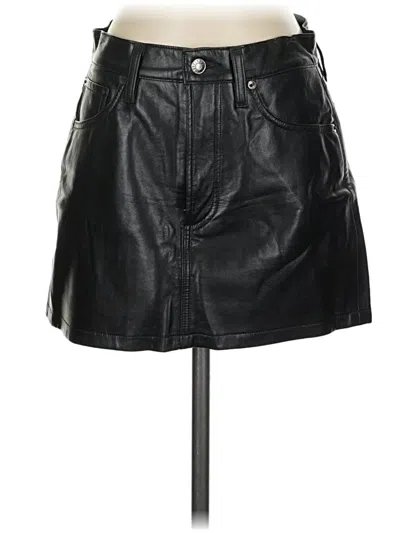Pre-owned Agolde Faux Leather Skirt In Black