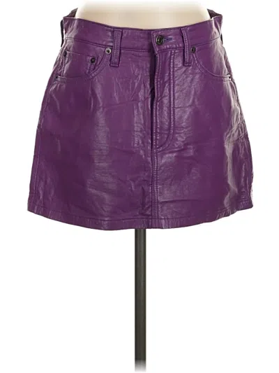 Pre-owned Agolde Faux Leather Skirt In Purple