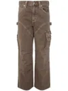 Agolde Feather Maxi Cargo Jeans In Brown