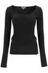 Agolde Scoop-neck Lyocell-blend Jumper In Black