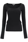 Agolde Scoop-neck Lyocell-blend Jumper In Black