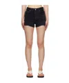 Agolde Five-pocket Denim Shorts In Black