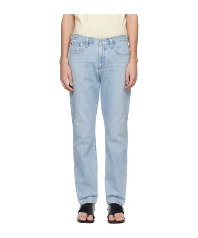 Agolde Five-pocket Denim Trousers In Blue