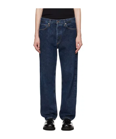 Agolde Five-pocket Denim Trousers In Blue