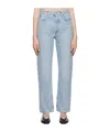 Agolde Riley Crop Denim In Curio In Blue