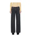 Agolde Five Pocket Denim Trousers In Gray