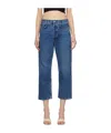 Agolde Five Pocket Denim Trousers In Black