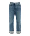 Agolde Ca Straight Low-waist Jeans By Fran In Blue
