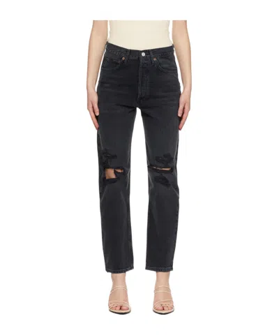 AGOLDE FIVE POCKET DENIM TROUSERS