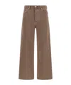 Agolde Wide Leg Denim Trousers With Front And Back Pockets In Brown