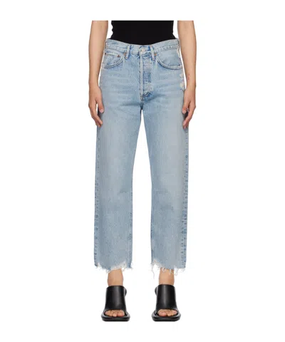 Agolde Five Pocket Denim Trousers In Blue
