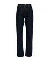 Agolde Five-pocket Straight-leg Jeans In Dark Blue Organic Cotton In Black