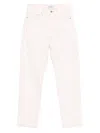 Agolde Straight Jeans In Beige Denim In Pink