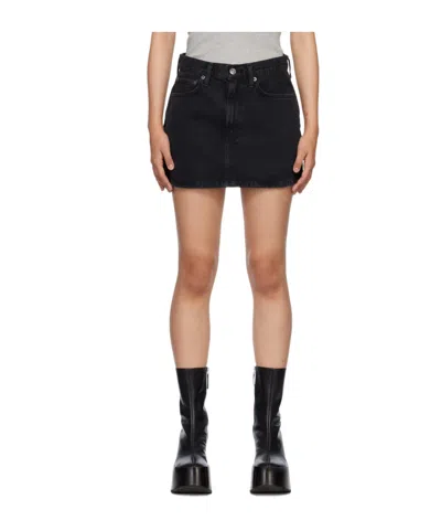 Agolde Five-pocket Mini Skirt In Black