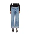 Agolde Five-pocket Straight-leg Denim Trousers In Blue