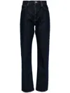 Agolde Five-pocket Straight-leg Jeans In Dark Blue Organic Cotton