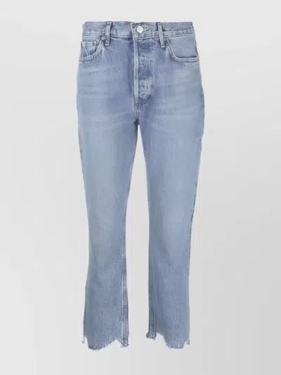 AGOLDE FLARED CROPPED DENIM TROUSERS