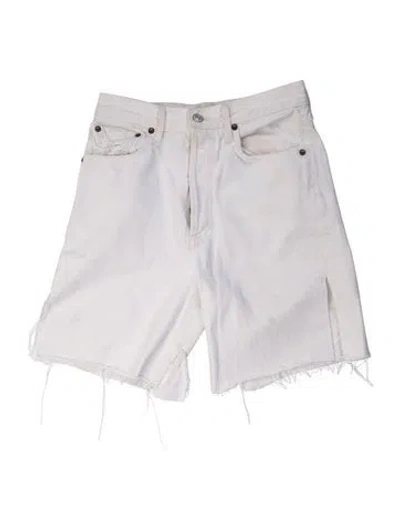 Pre-owned Agolde Flat Front Shorts In Neutral