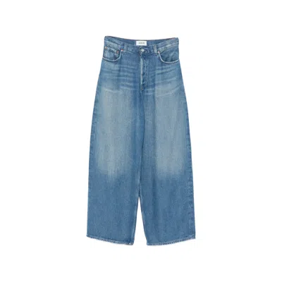Agolde Flyweight Baggy-fit Faded Denim Jeans In Blue