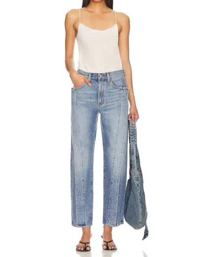 Agolde Fold Jean High-rise Wide-leg Jeans In Blue