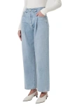 Agolde Low Slung Baggy High Rise Wide Leg Jeans In Shake In Sideline