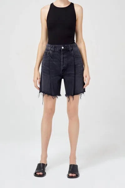 Agolde Fold Waistband Shorts In Conduct In Multi