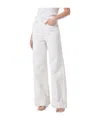 Agolde 'luna' White Jeans With Logo Patch On The Rear And Fringed Hem In White