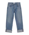 Agolde Fran Invention Low-slung Straight Jeans In Blue