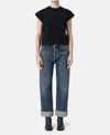 Agolde Fran High Rise Ankle Straight Jeans In Dwell In Blue