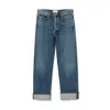 Agolde Fran Low Slung Straight Jean In Enamour In Blue