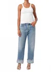 Agolde Fran Low Slung Straight Jeans In Reign In Blue