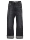 Agolde 'fran' Black Bootcut Jeans With Cuffs In Gray