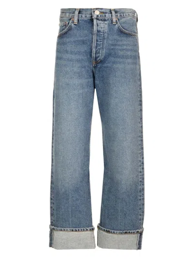 AGOLDE FRAN JEANS WITH TURN-UPS