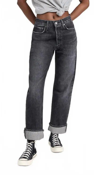 Agolde Fran Low Hung Straight Jean In Ditch