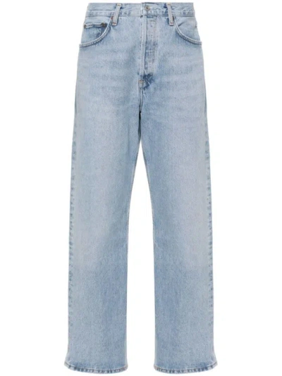 Agolde Fran Low-rise Straight-leg Jeans In Blue