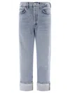 Agolde Fran Low Slung Jeans In Blue