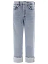 Agolde Fran Low Slung Jeans In Blue