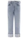 Agolde Marbled Fran Low Slung Straight Jeans