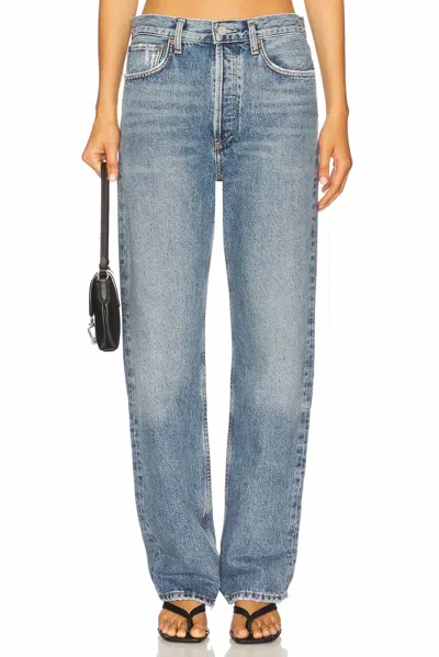 Agolde Fran Low Slung Straight Jean In Invention In Blue