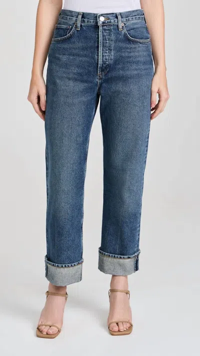 Agolde Fran Low Slung Straight Jeans In Dwell In Multi