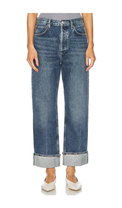 Agolde Five-pocket Denim Trousers In Blue