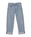 Agolde Fran Low Slung Straight Jean In Force In Gray