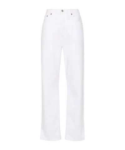 Agolde Dame High Rise Wide Leg Jeans In Fortune Cookie In White
