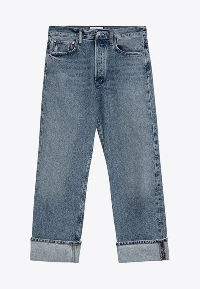 AGOLDE FRAN WASHED-OUT JEANS