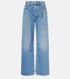 Agolde Franka Mid-rise Wide-leg Jeans In Blue