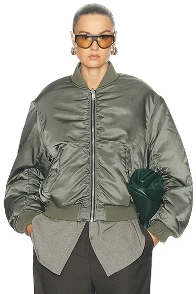 Agolde Frankie Reversible Bomber In Green