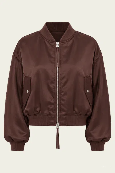 Agolde Frankie Reversible Bomber In Morello In Brown