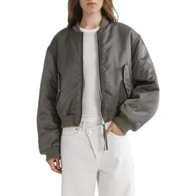 Agolde Frankie Reversible Bomber Jacket In Fern